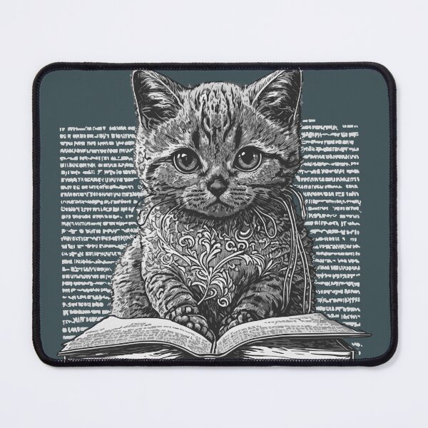 Item preview, Cat with books designed and sold by UrbanHedgehog.