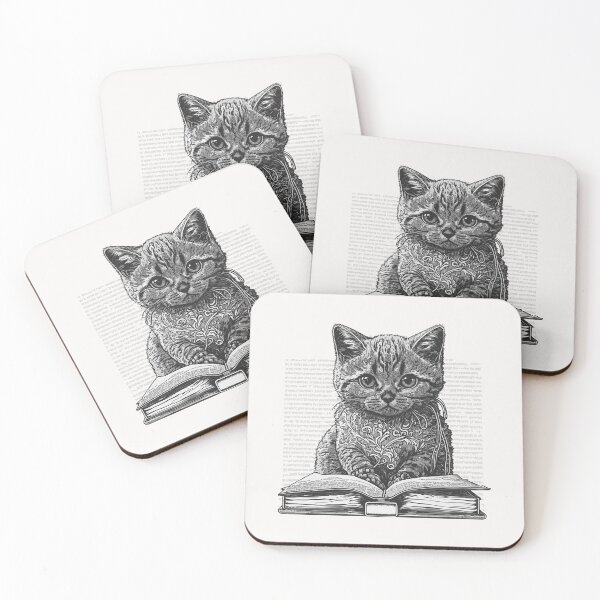 Item preview, Cat with books  designed and sold by UrbanHedgehog.