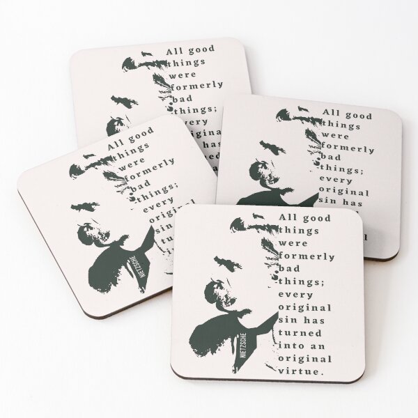 Item preview, Nietzsche illustration and quote: All good things were formerly bad things.... designed and sold by artbleed.