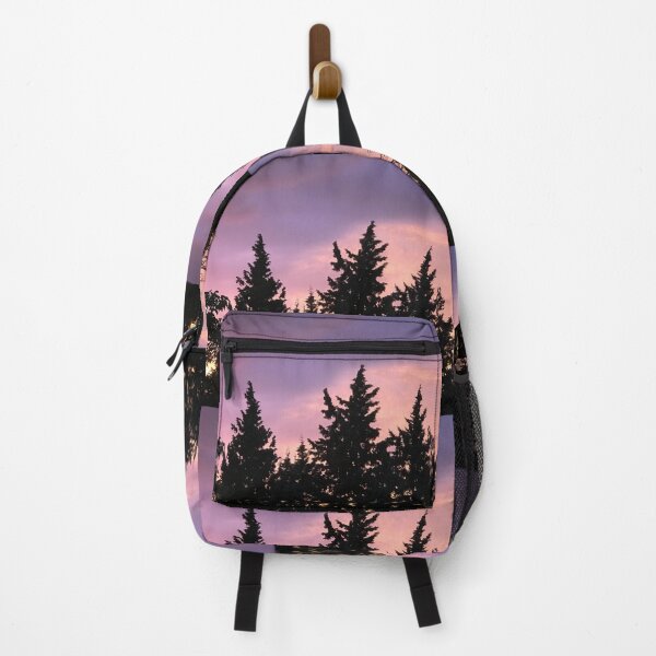 Item preview, Purple sky at sunset and pine trees designed and sold by Khala.