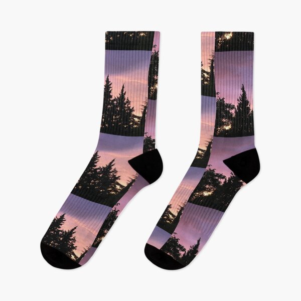 Item preview, Purple sky at sunset and pine trees  designed and sold by Khala.