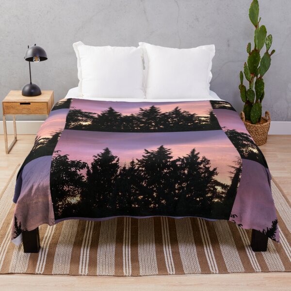 Item preview, Purple sky at sunset and pine trees  designed and sold by Khala.