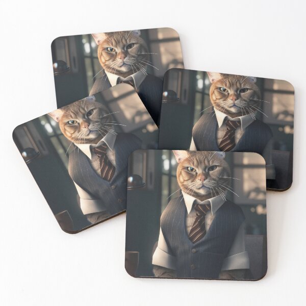 Item preview, Unleash Your Inner Feline CEO with This Realistic Business Cat Mural designed and sold by Bird Design.