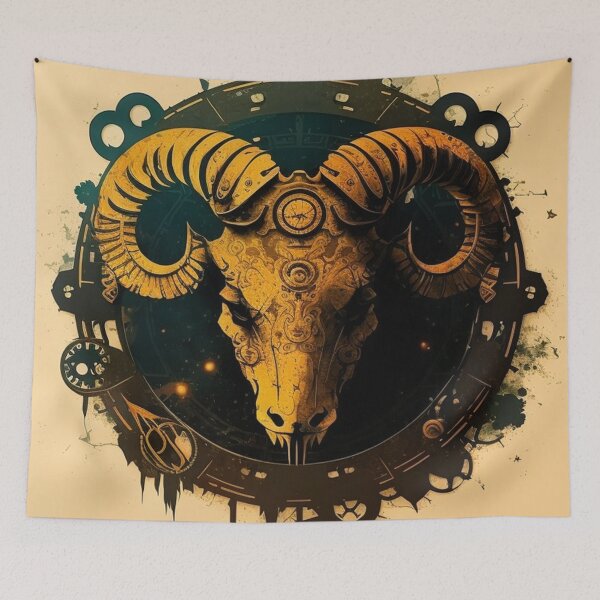Item preview, Steampunk Astrology (Aries) #4 - Sticker and T-Shirt Design designed and sold by MindAsylum.