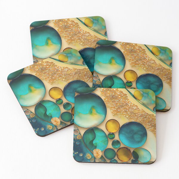 Item preview, Pointillism seaglass golden streams abstract designed and sold by Piotrek0001.