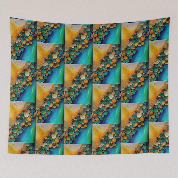 Item preview, Pointillism seaglass golden streams abstract designed and sold by Piotrek0001.
