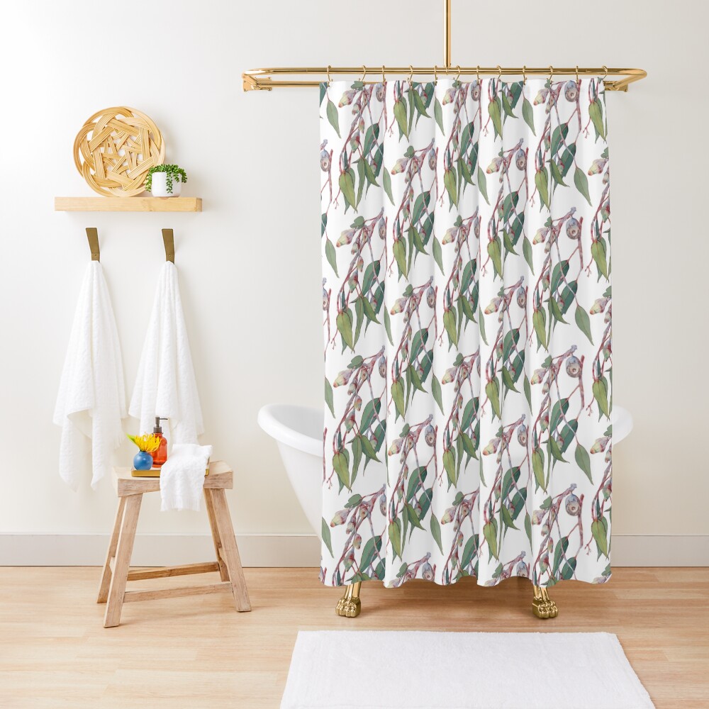 "Australian native eucalyptus tree branch" Shower Curtain by