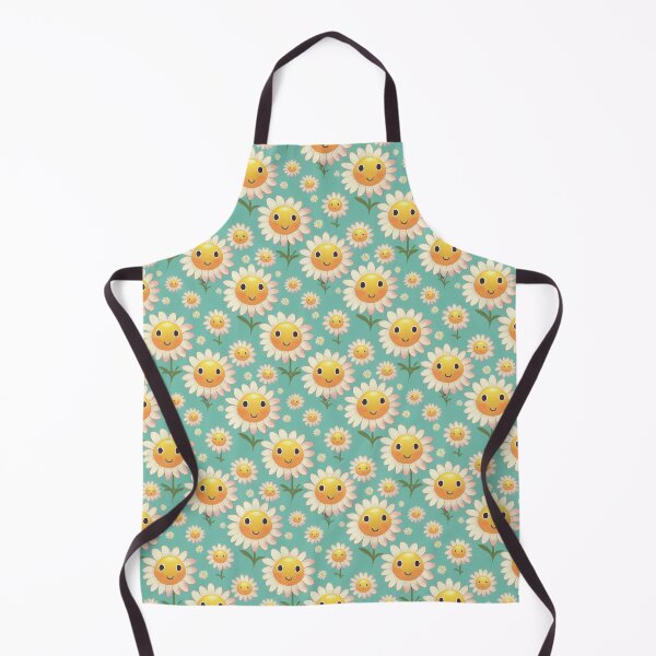 Item preview, Sweet Kawaii Daisy Pattern With Cute Faces designed and sold by Fine Prints.