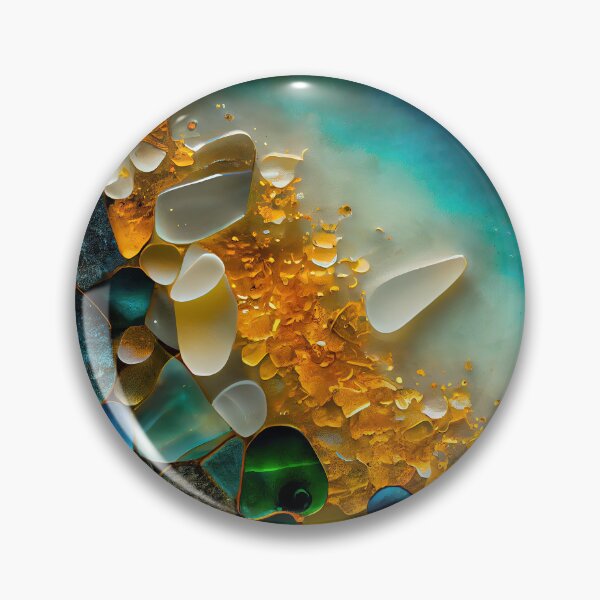Item preview, Pointillism seaglass golden streams abstract designed and sold by Piotrek0001.