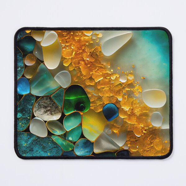 Item preview, Pointillism seaglass golden streams abstract designed and sold by Piotrek0001.