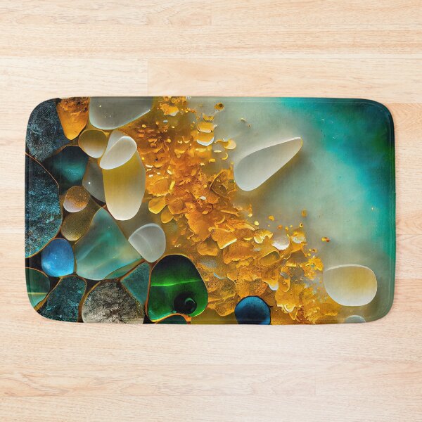 Item preview, Pointillism seaglass golden streams abstract designed and sold by Piotrek0001.