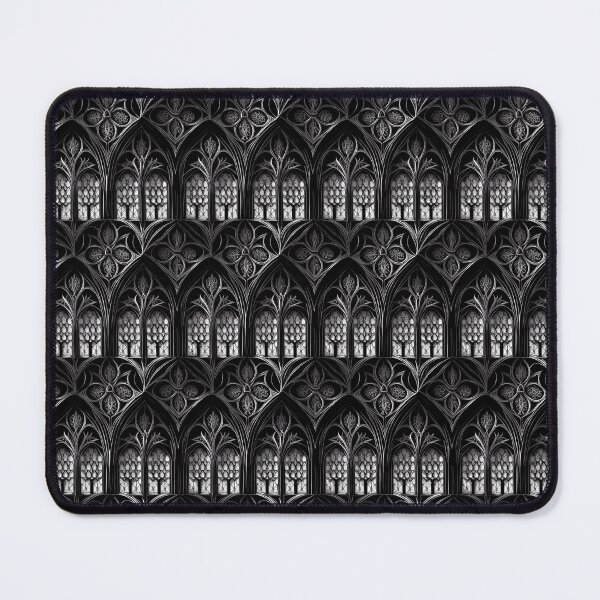 Item preview, Gothic Tiled Cathedral Architecture Pattern in Monochrome designed and sold by Fine Prints.