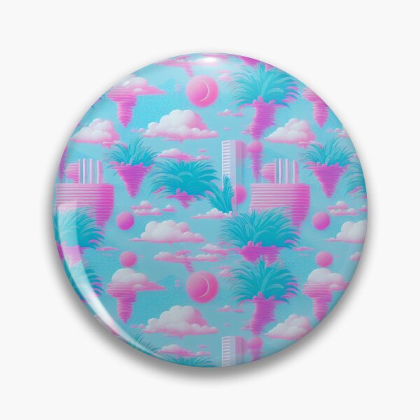 Artikelvorschau, Retro Vaporwave Cloud Pattern in Pink and Bright Blue entworfen und verkauft von Fine Prints.