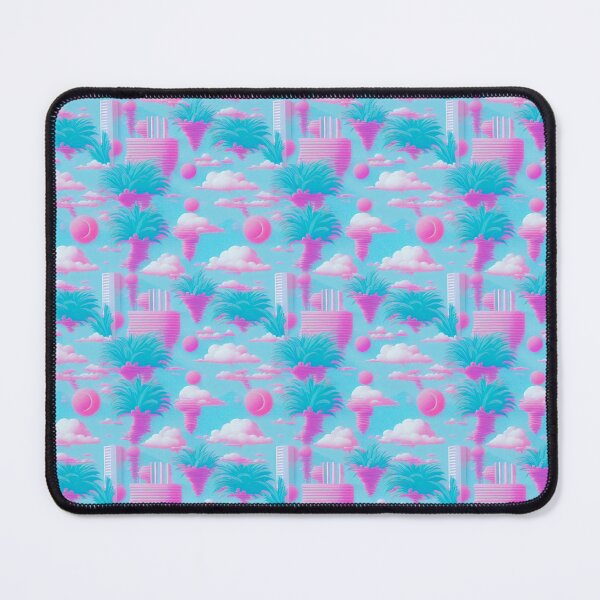 Item preview, Retro Vaporwave Cloud Pattern in Pink and Bright Blue designed and sold by Fine Prints.