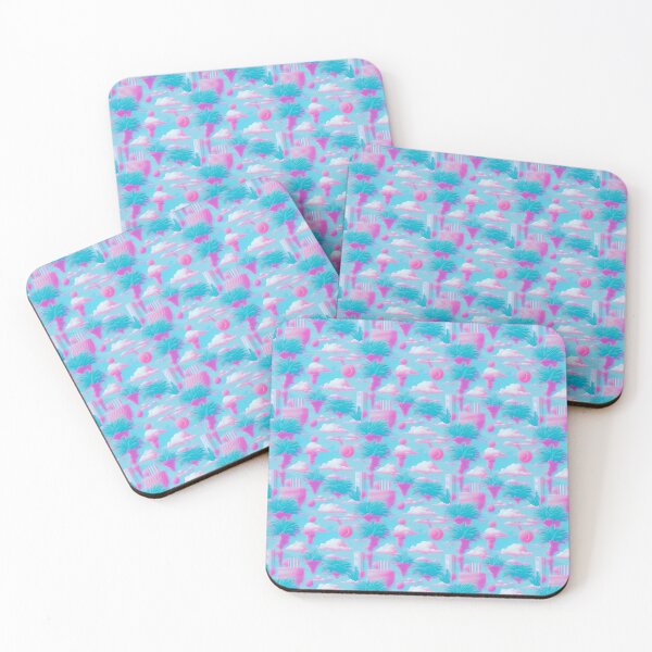 Item preview, Retro Vaporwave Cloud Pattern in Pink and Bright Blue designed and sold by Fine Prints.