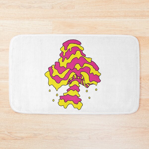Item preview, The Perfect Mushroom: Exotic Trippy Dripping Drops Wavy Pink and Yellow Stripes Contour Lines designed and sold by Ciara Shortall.