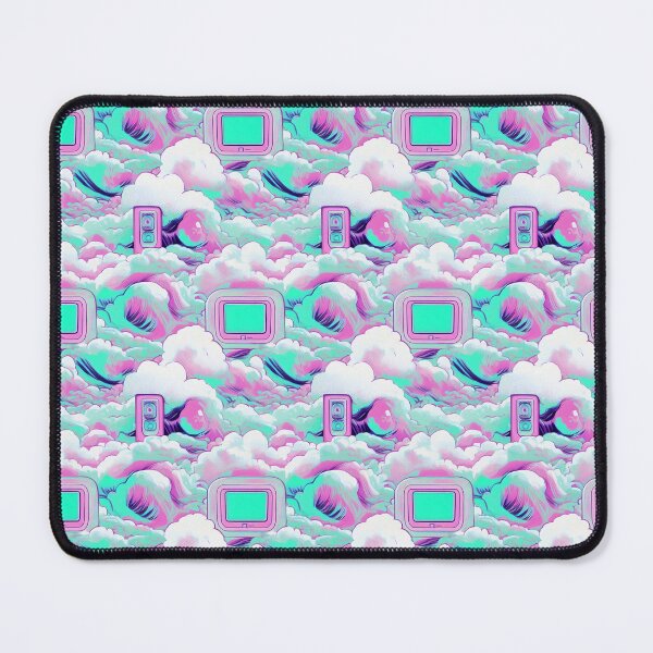 Item preview, Retrowave Tech Pattern in Pink and Blue designed and sold by Fine Prints.