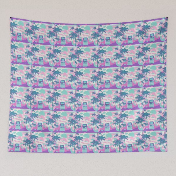 Item preview, Synthwave Tech Pattern in Pink and Blue designed and sold by Fine Prints.