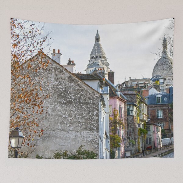 Item preview, French street in Montmartre Paris designed and sold by FlatLandPrints.