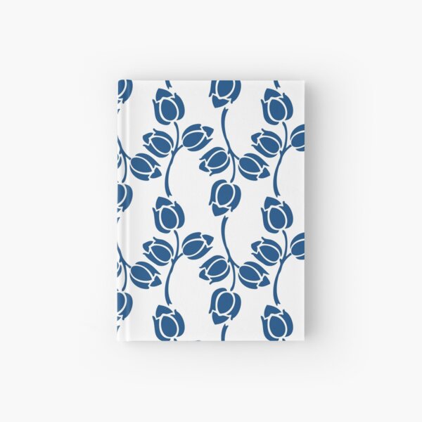 Artikel-Vorschau von Blau auf weißem Art-Deco-Blumenmuster, designt und verkauft von Blue-Banana.