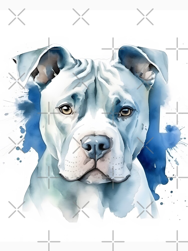 Blue Pitbull Dog Animal Portrait Cute Tall T-Shirt