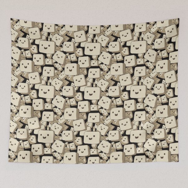 Item preview, Cute Tofu Pattern - Cartoon Beancurd Design designed and sold by Fine Prints.