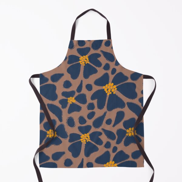 Item preview, Navy Flowers on Mocha Mousse Color designed and sold by BuBuchi.