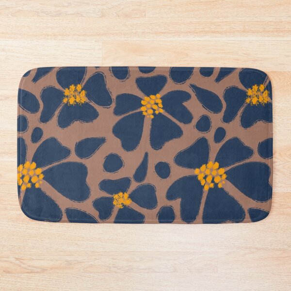 Item preview, Navy Flowers on Mocha Mousse Color designed and sold by BuBuchi.