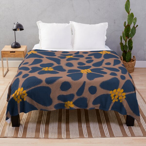 Item preview, Navy Flowers on Mocha Mousse Color designed and sold by BuBuchi.