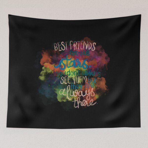 Item preview, Best friends are like stars blue rainbow designed and sold by chuckletuckle.