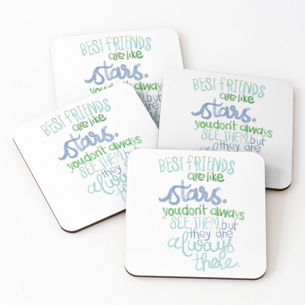Item preview, Best friends are like stars blue green designed and sold by chuckletuckle.