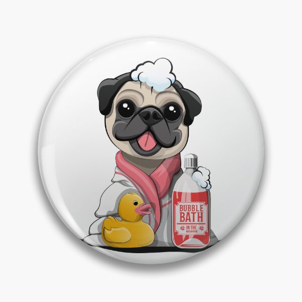 Item preview, Pet Pug in bath towel, funny pet dog bathroom art designed and sold by Wyattdesign.