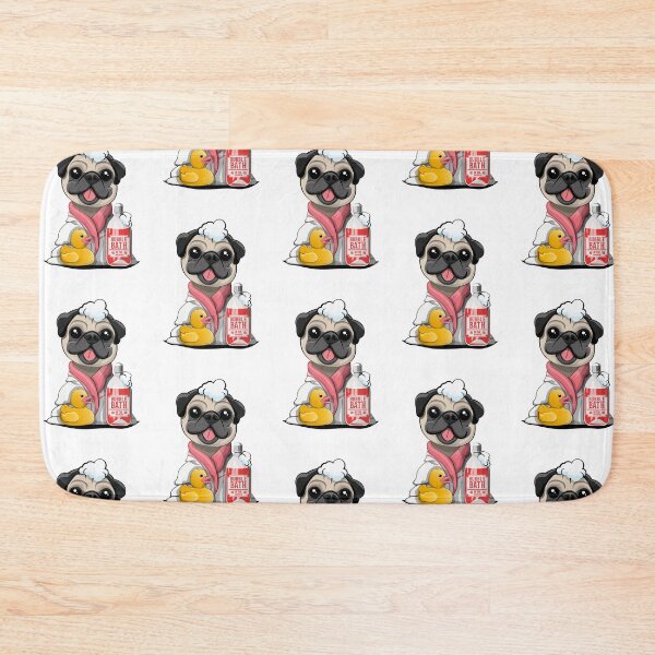 Item preview, Pet Pug in bath towel, funny pet dog bathroom art designed and sold by Wyattdesign.