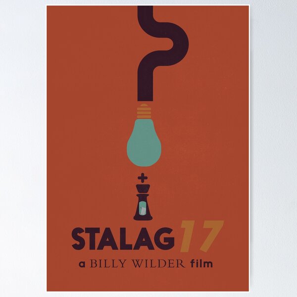 Stalag 17, Billy Wilder minimal movie poster, war film, classic hollywood masterpiece, german wwII, nazi, cinema Poster