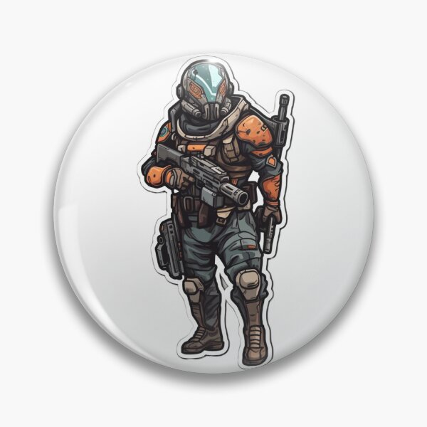 Item preview, futuristic soldier sticker  designed and sold by AiWonderPrints.