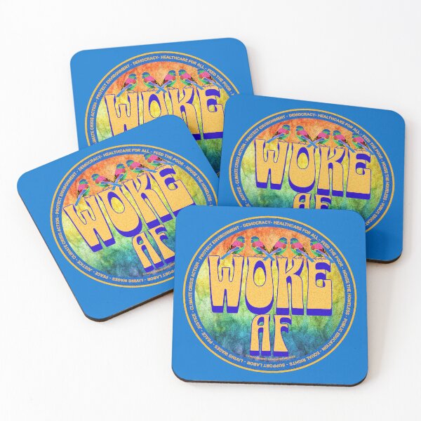 Item preview, PMD00650 Progressive Movement Designs funny WOKE AF design for any day of the year shows you support progressive policy goals for progressive Democrats and Independents and Bernie Sanders supporters designed and sold by ProgressiveLeft.