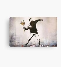 Lienzo Rabia, lanzador de flores, Banksy