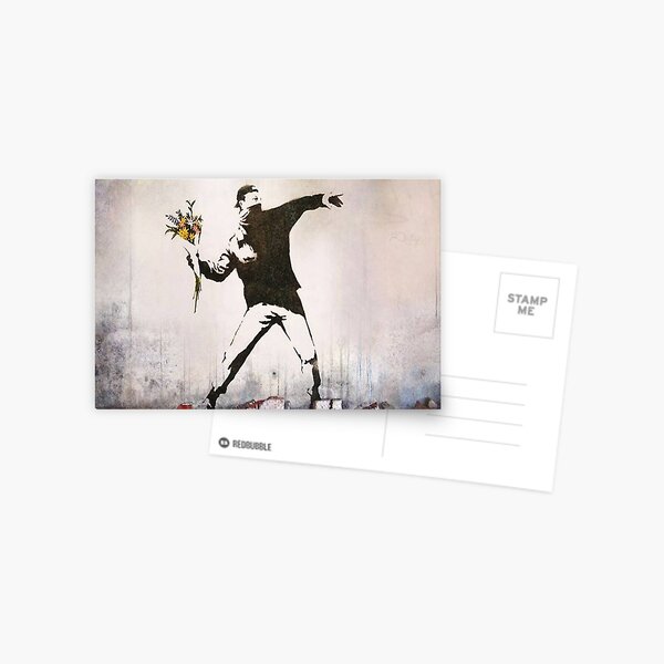 Rage, Lanceur de fleurs, Banksy Carte postale