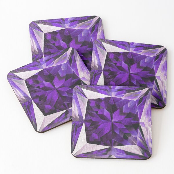 Item preview, Purple Amethyst Gemstone Hand-Painted Artwork designed and sold by AmberSunArt.