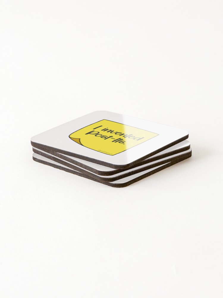 Thumbnail 4 of 5, Coasters (Set of 4), I Invented Post Its designed and sold by RooBooCo.