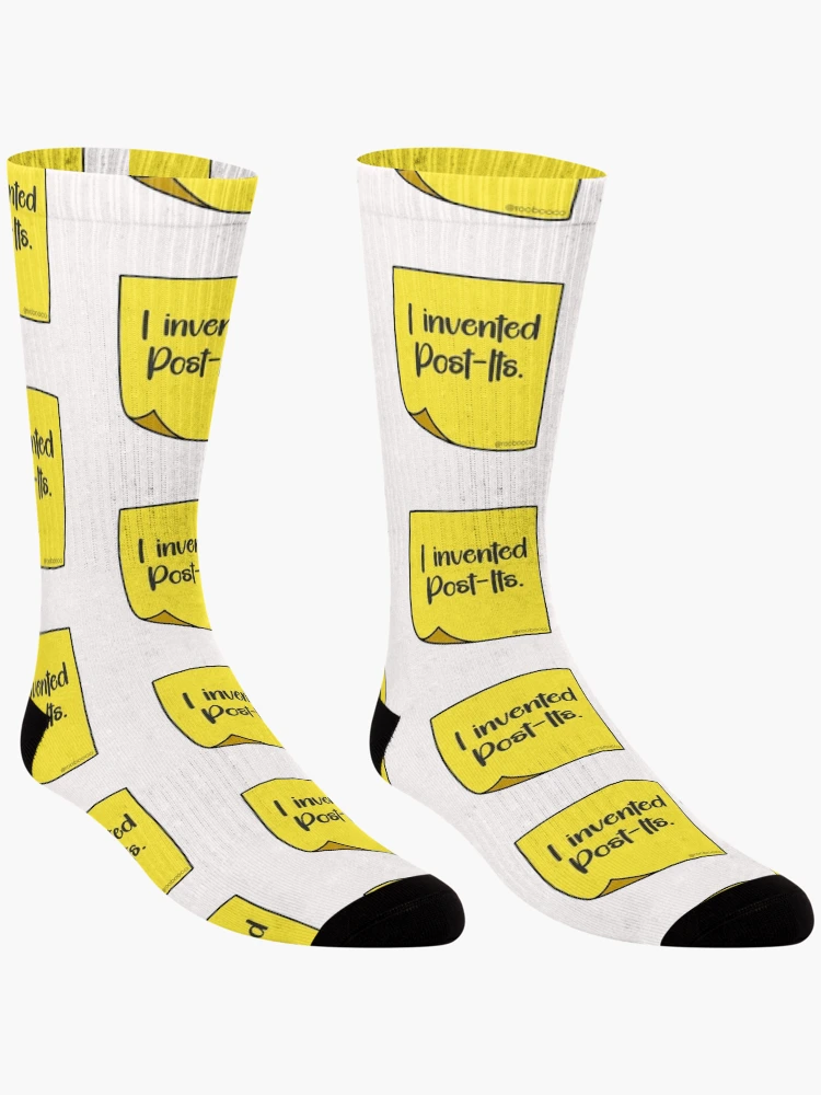 Thumbnail 3 of 5, Socks, I Invented Post Its designed and sold by RooBooCo.
