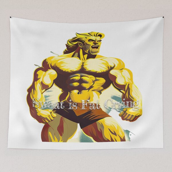 Item preview, Sweat is Fat CryingDesignBodybuilding Fitness Gym Workout Exercise Merch Print Design designed and sold by tengamerx.