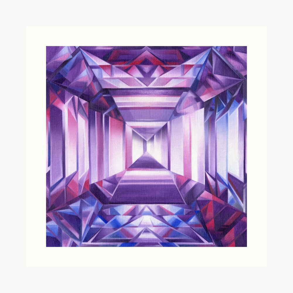 Gem No. 12, Watercolor Print, Watercolor Art, Emerald Print, Gem Art,  Gemstone, Emerald, Emerald Art, Geometric, Geometric Art 