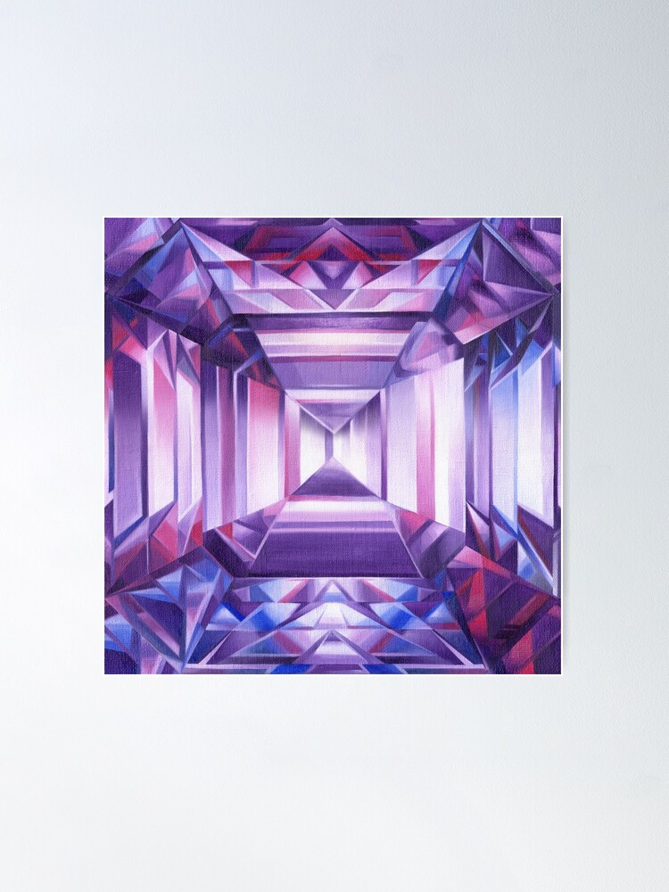 Purple Amethyst Gemstone Art Painting | Poster