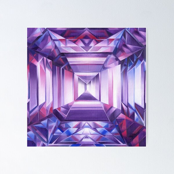 Purple Amethyst Gemstone Art Painting Poster for Sale by AmberSunArt