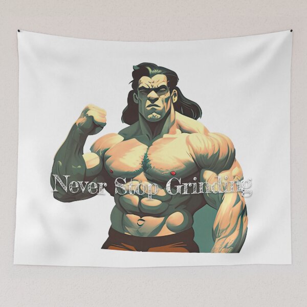 Item preview, Never Stop GrindingDesignBodybuilding Fitness Gym Workout Exercise Merch Print Design designed and sold by tengamerx.