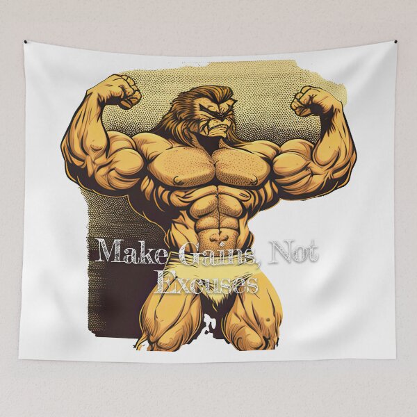 Item preview, Make Gains, Not ExcusesDesignBodybuilding Fitness Gym Workout Exercise Merch Print Design designed and sold by tengamerx.