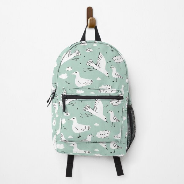 Item preview, Birds and clouds-pattern white and green designed and sold by IlustraDeni.
