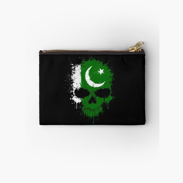 Item preview, Chaotic Pakistani Flag Splatter Skull designed and sold by JeffBartels.