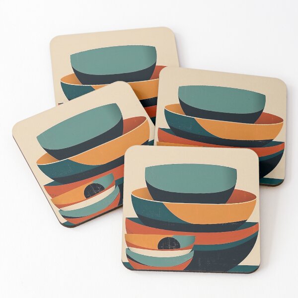 Item preview, Abstract picture of some colorful bowls  designed and sold by RoseShop2093.